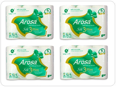 Arosa 6Cuộn - 3Lớp xanh - Khăn Giấy Mỹ Anh - Công Ty TNHH Sản Xuất Và Thương Mại Mỹ Anh